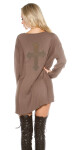 Trendy KouCla oversize sweater with mesh Cross Einheitsgroesse