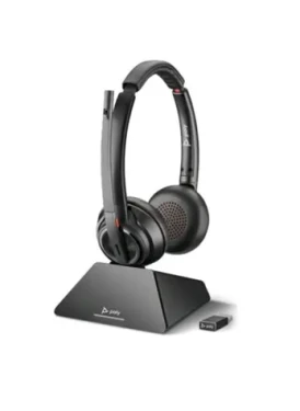 Poly Savi 8220 UC / bezdrôtová náhlavná súprava / mikrofón / dve slúchadlá / DECT / USB-A bezdrôtový prijímač (209215-02)