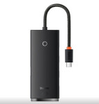 Baseus WKQX030301 Lite Series Hub 0.25 m čierna / USB rozbočovač / 4X USB 3.0 (WKQX030301)