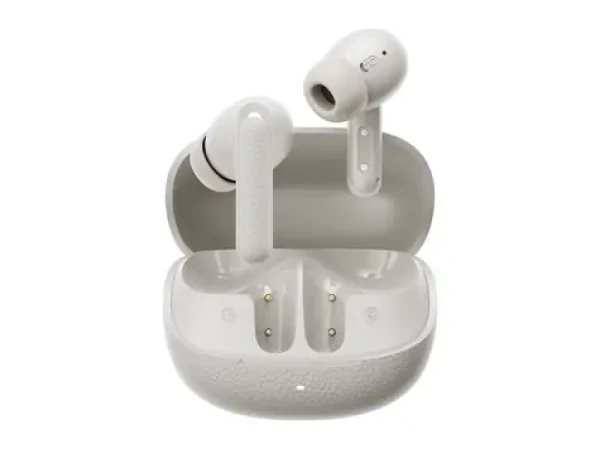 QCY Buds HT15 biela / Bezdrôtové slúchadlá s mikrofónom / TWS / ANC / Bluetooth 5.4 / IPX4 / dobíjací box (HT15 white)