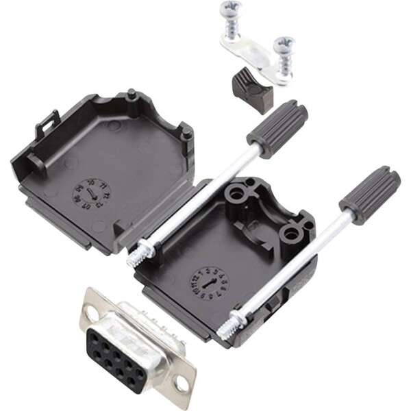Encitech DPPK09-BK-DMS-K 6355-0054-11 sada D-SUB zásuvková lišta 180 ° Pólov: 9 spájkovaný 1 sada; 6355-0054-11