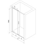 MEXEN - Exo posuvné sprchové dvere 100, transparent, zlatá 8151-100-000-50-00