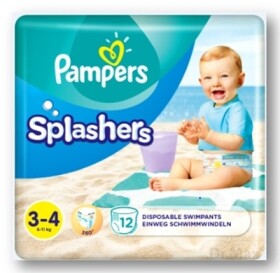 Pampers Splashers 12 ks / Plienkové plavky do vody / Veľkosť 3-4 (6-11 kg) (8001090698346)