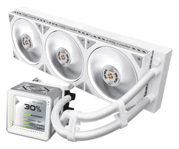 ASRock Steel Legend 360 LCD / AiO vodné chladenie / 360 mm / LCD / Intel + AMD (90-ASLA36-WAAGA5)