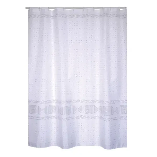 MSV TORALLA sprchový záves vzorovaný sivý / 180 x 200 cm / polyester