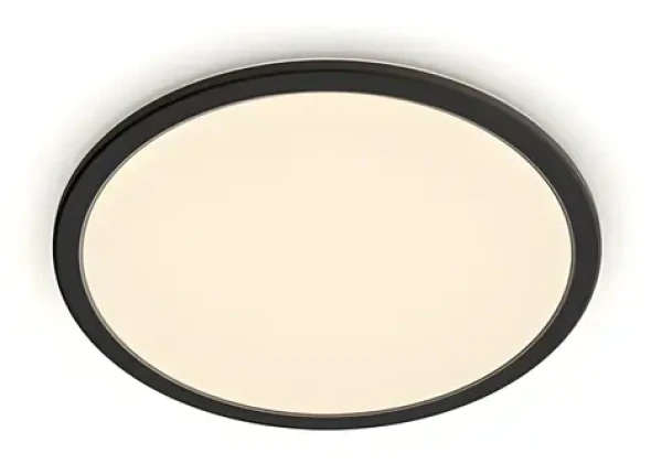 Philips SuperSlim CL550 čierna / Stropné LED svietidlo / 15W / 2700K / O 25 cm (929002667501)