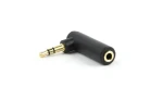 Gembird audio adaptér jack 3.5mm (M) na jack 3.5mm (F) / pravý uhol / čierna (A-3.5M-3.5FL)