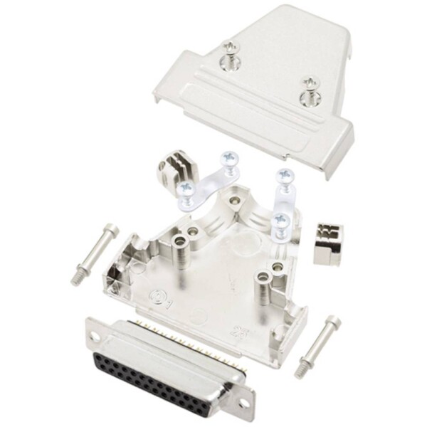 TRU COMPONENTS TCTRIM25DBSK 7709900 sada D-SUB zásuvková lišta 180 ° Pólov: 25 spájkovaný 1 ks; 7709900