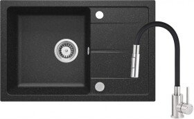 DEANTE DEANTE - Iba grafitový granitový drez s batériou, s ohybným výtokom ZRDG2113