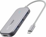 BlitzWolf BW-TH5 strieborná / USB rozbočovač / 3x USB-A / 1x USB-C / HDMI / čítačka SD / 100W napájanie (BW-TH5)