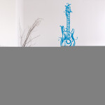 Veselá Stena Samolepka Dizajnová gitara Farba: čierna, Veľkosť: 60 x 22 cm