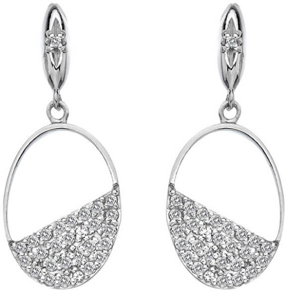Hot Diamonds Strieborné oválne náušnice s diamantmi Horizon Topaz DE622
