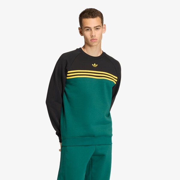 Mikina adidas Chest Stripes Crewneck Sweatshirt Collegiate Green L