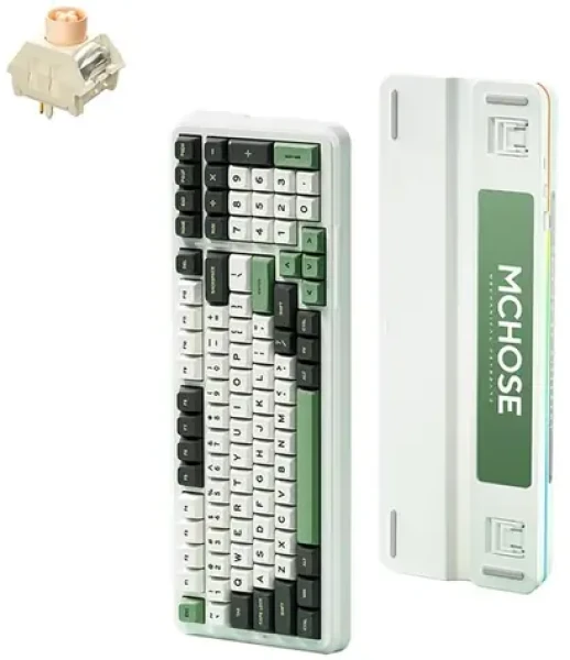 MCHOSE MC-K99 Icy Creamsicle zelená / herná bezdrôtová klávesnica / mechanická / Icy Creamsicle / 2.4GHz / BT / US Layou (MC-K99-3)