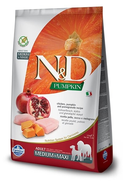 N&amp;D Pumpkin Dog Medium/Maxi Adult Chicken/Pomegranate Grain-free