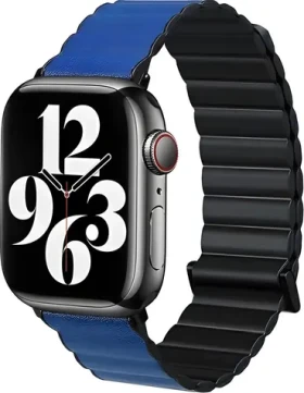 Beline Magnetic Pre čierna/modrá / Opasok pre Apple Watch / 42/44/45/49mm / magnetický (Beli02512)