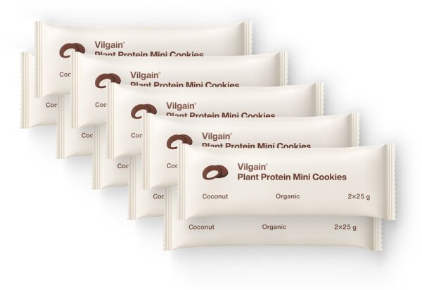 Vilgain Plant Protein Mini Cookies BIO – 10× kokos 50 g (2 x 25 g)