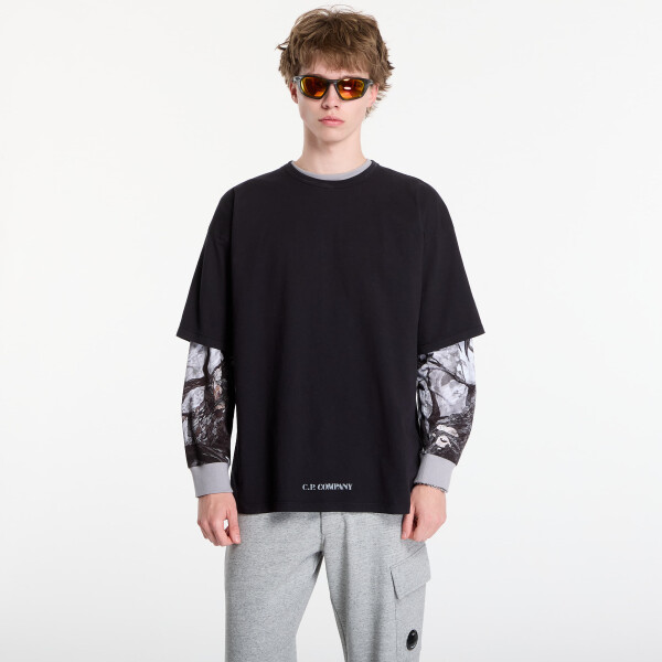 Tričko C.P. Company 1020 Jersey Short Sleeve Stencil T-Shirt Black L