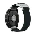 Aulumu C11 Mag-Buckle Slim Remienok pre Garmin Watch (QuickFit 22mm), strieborná pracka, čierny remienok (6975941661679)