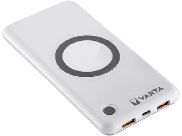 VARTA 57913 10000 mAh biela / Bezdrôtová powerbanka / Qi / 2x USB-A / 1x USB-C (PWRB-VQI10-57913)