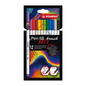STABILO® Pen 68 brush - ARTY - 12 ks súprava - 12 rôznych farieb (568/12-21-20)