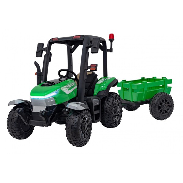Mamido Detský elektrický traktor BLAST s prívesom 2x200W zelený