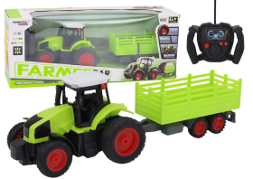 Mamido RC traktor na diaľkové ovládanie s prívesom 1:16 zelený