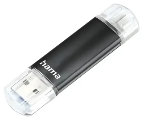 HAMA Laeta Twin čierna / Flash disk / USB-A 3.0 + micro USB / 16 GB / 45 MB/s (00123998)