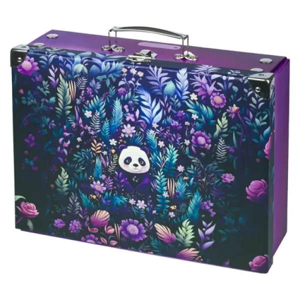 BAAGL Skladací školský kufrík Jungle Panda s kovaním / 32.5 x 10.5 x 26 cm (A-34114)