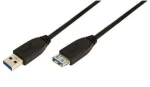 LogiLink USB-A 1m čierny / Predlžovací kábel USB / USB-A (M) - USB-A (F) / USB 3.2 Gen 1 / 5 Gbit/s (CU0041)