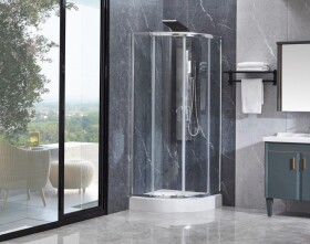 HOPA - Sprchovací kút LUGO - FARBA rámu - Chróm / Leštený hliník (ALU), Rozmer A - 80, Rozmer B - 80, Rozmer C - 195, Výplň - Grape bezpečnostné sklo - 5 mm OLBLUGO80CP