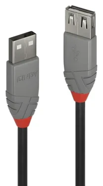 Lindy USB 2.0 predlžovací kábel AA 3 m / Predlžovací kábel / 480 Mbit/s (36704)