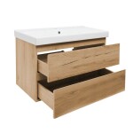 Kúpeľňová skrinka 2 zásuvková s umývadlom SAT B-Way 99x50x45 cm dub mat BWAY2100OAKU1BI BWAY2100OAKU1BI