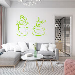 Veselá Stena Samolepka Horúci čaj Farba: růžová, Veľkosť: 80 x 57 cm