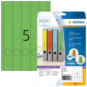Herma etikety na chrbát zakladača zelená / Etikety / 38x297 mm / 100 ks / A4 (5134)