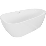 MEXEN/S - Giada voľne stojaca vaňa 170 x 90, biela lesk, sifón a prepad nikel kartáčovaný 52741709000-97