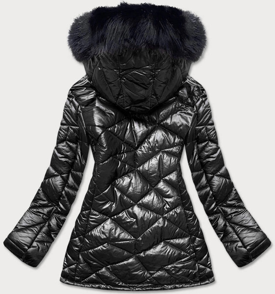 Čierna dámska prechodná bunda plus size (mm21-76) odstíny černé 46