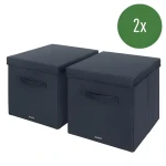 Leitz Úložný box s vekom L šedá / Textilný / 2 ks / 330 × 325 × 380 mm (61450089)