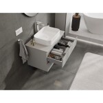 MEXEN/S - Orio kúpeľňová skrinka pod umývadlo 80 cm s doskou, 2 zásuvky, sivá mat 91A10-08047-2-BFFC62