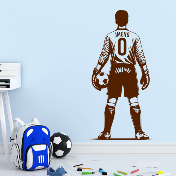 Veselá Stena Samolepka Futbalový brankár s menom Farba: hnědá, Veľkosť: 100 x 50 cm