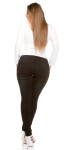 Curvy Girls Size! Skinnies with buttons and zip black