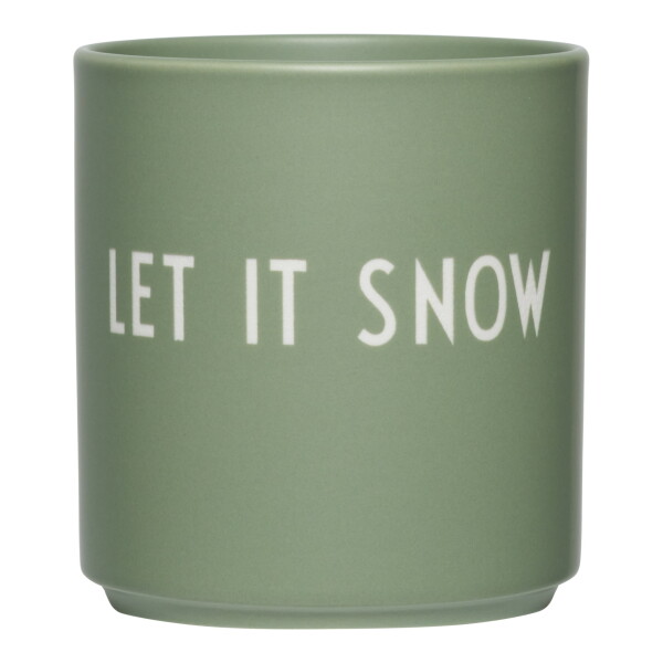DESIGN LETTERS Porcelánový hrnček Green Let it snow 300 ml