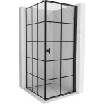 MEXEN/S - Mist-B sprchovací kút dvere krídlové pravá 80 x 80, čierna kratka, čierna 8A2T-080-080-70-77-P