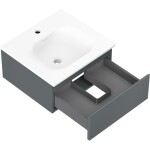 MEXEN/S - Orio kúpeľňová skrinka 50 cm s umývadlom Vela, 1 šuplík, grafit mat/biela mat 91A10-05023-1-BF66-W23M01