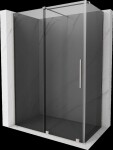 MEXEN/S - Velár sprchovací kút, posuvné dvere 140 x 80, grafit, nikel kartáčovaný 871-140-080-41-97