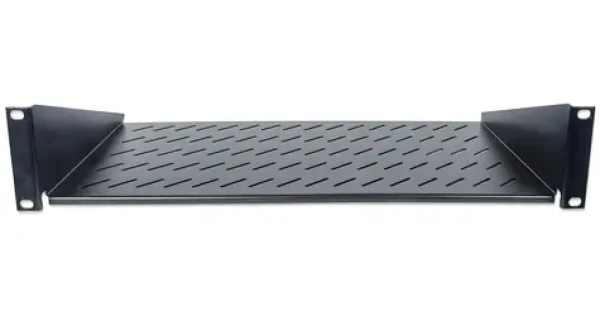 Intellinet perforovaná polica do racku čierna / Rack polica / 19" / 2U / hĺbka 250 mm / nosnosť 25 kg (712507)