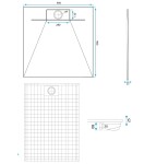 REA - Sprchová vanička Bazalt CARRARA BLACK 90x90 REA-K7003
