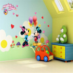 Veselá Stena Samolepka Mickey Mouse a Minnie Veľkosť: 75 x 120 cm