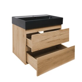 Kúpeľňová skrinka 2 zásuvková s umývadlom SAT B-Way 79x50x45 cm dub mat BWAY280OAKU2BB BWAY280OAKU2BB