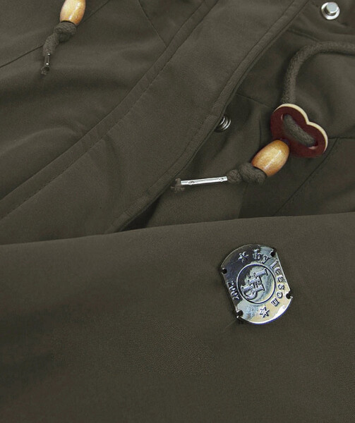 Nepremokavá dámska bunda parka v army farbe s kožušinovou podšívkou (m-933) odstíny zelené S (36)